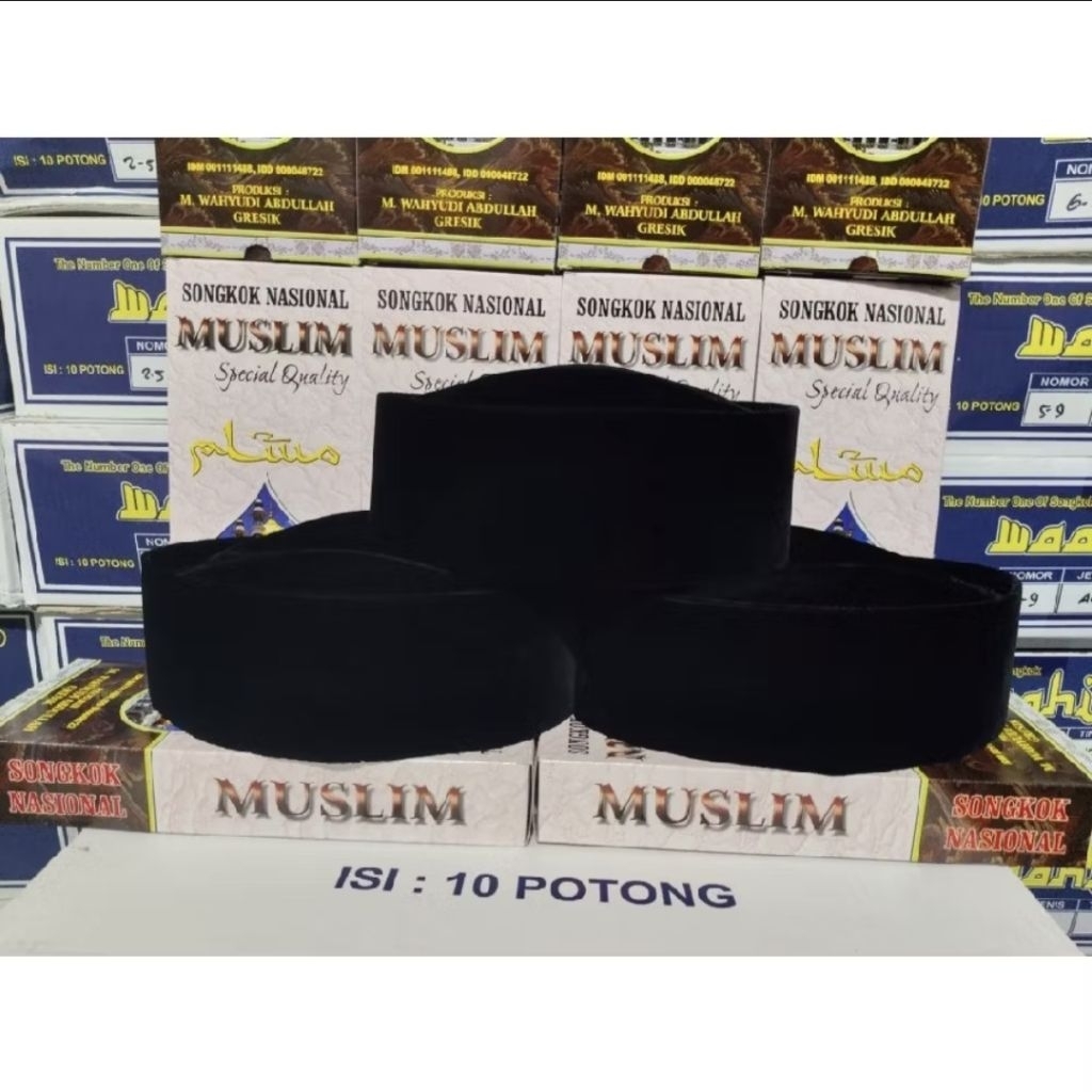 Peci/Songkok Nasional MUSLIM Peci Hitam Susun