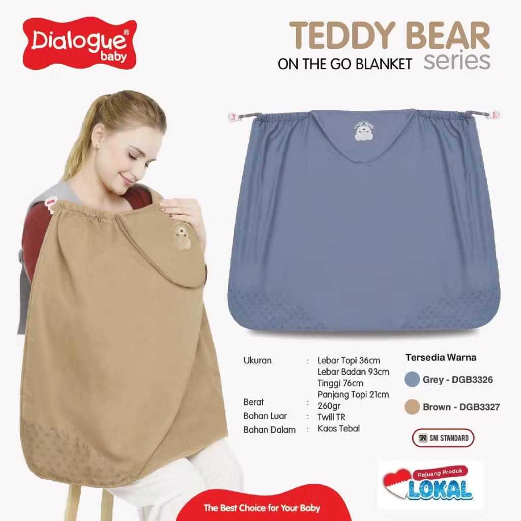 Dialogue Baby On The Go Blanket Teddy Bear Series DGB3326 DGB3327 | Selimut Bayi | Selimut Multifung