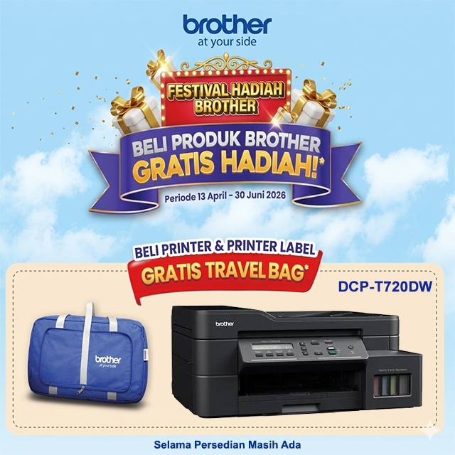 Brother DCP-T720DW Printer Inkjet dengan Tinta Ink Tank, Resolusi 6000 x 1200 DPI, Cetak Duplex Otomatis, Wireless Printing