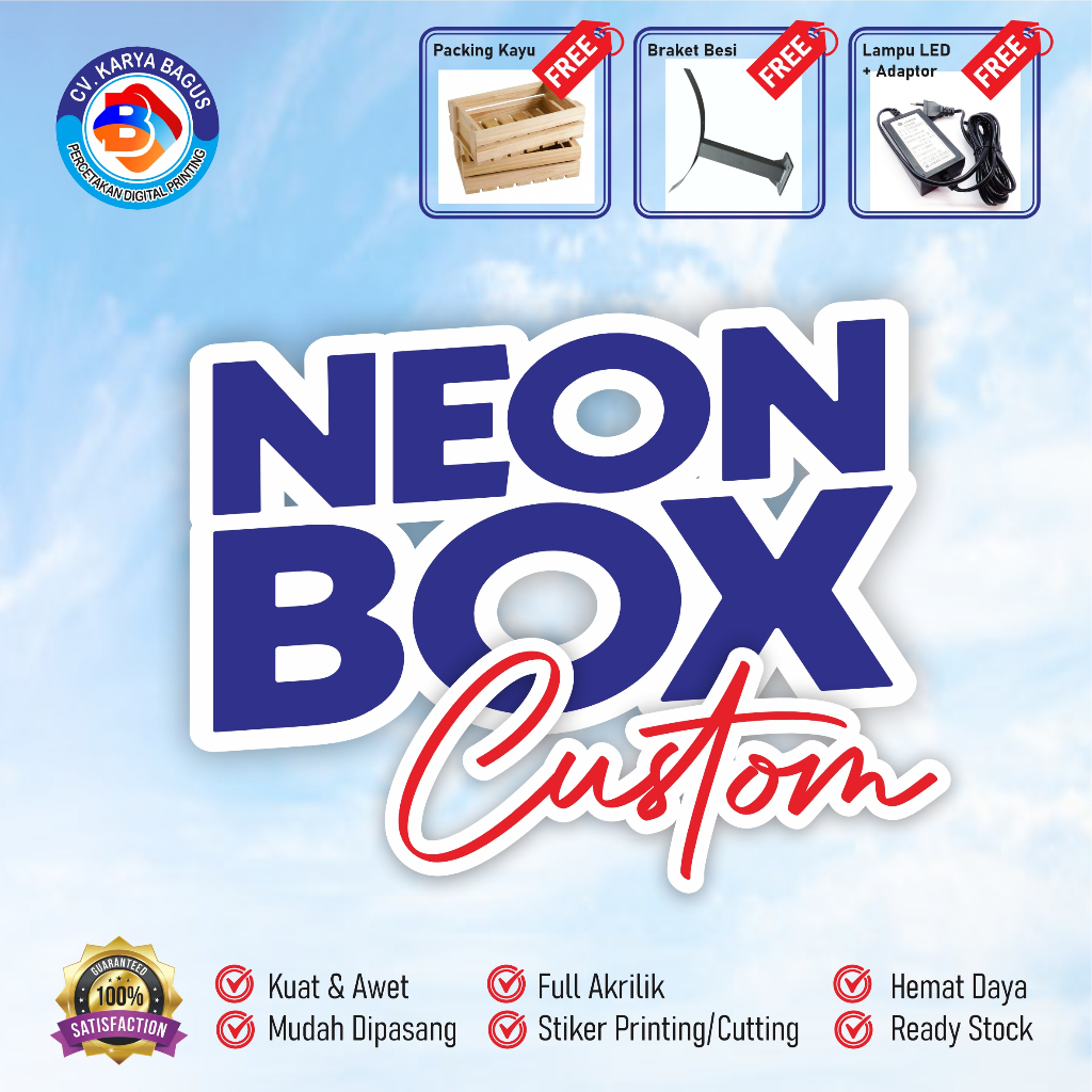 Neon Box Custom | Neon Box Bulat Kotak Oval