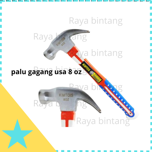 Palu Kambing 8 oz gagang USA karet baja magnet handle fiber cungkit paku kuat