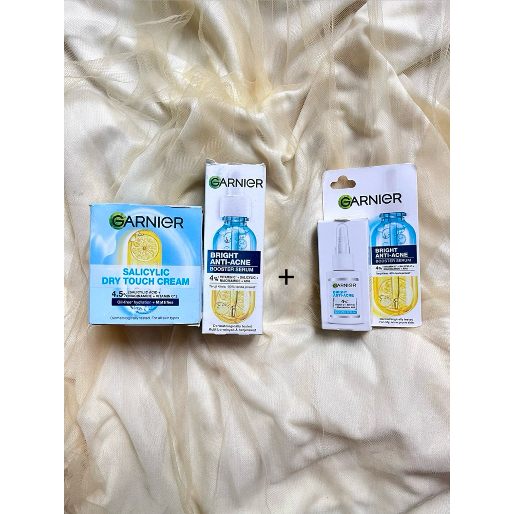 Garnier paket bundling Anti acneBuy 2 Get 1 (moisturizer salicylic 50ml + serum brigh anti acne 30ml