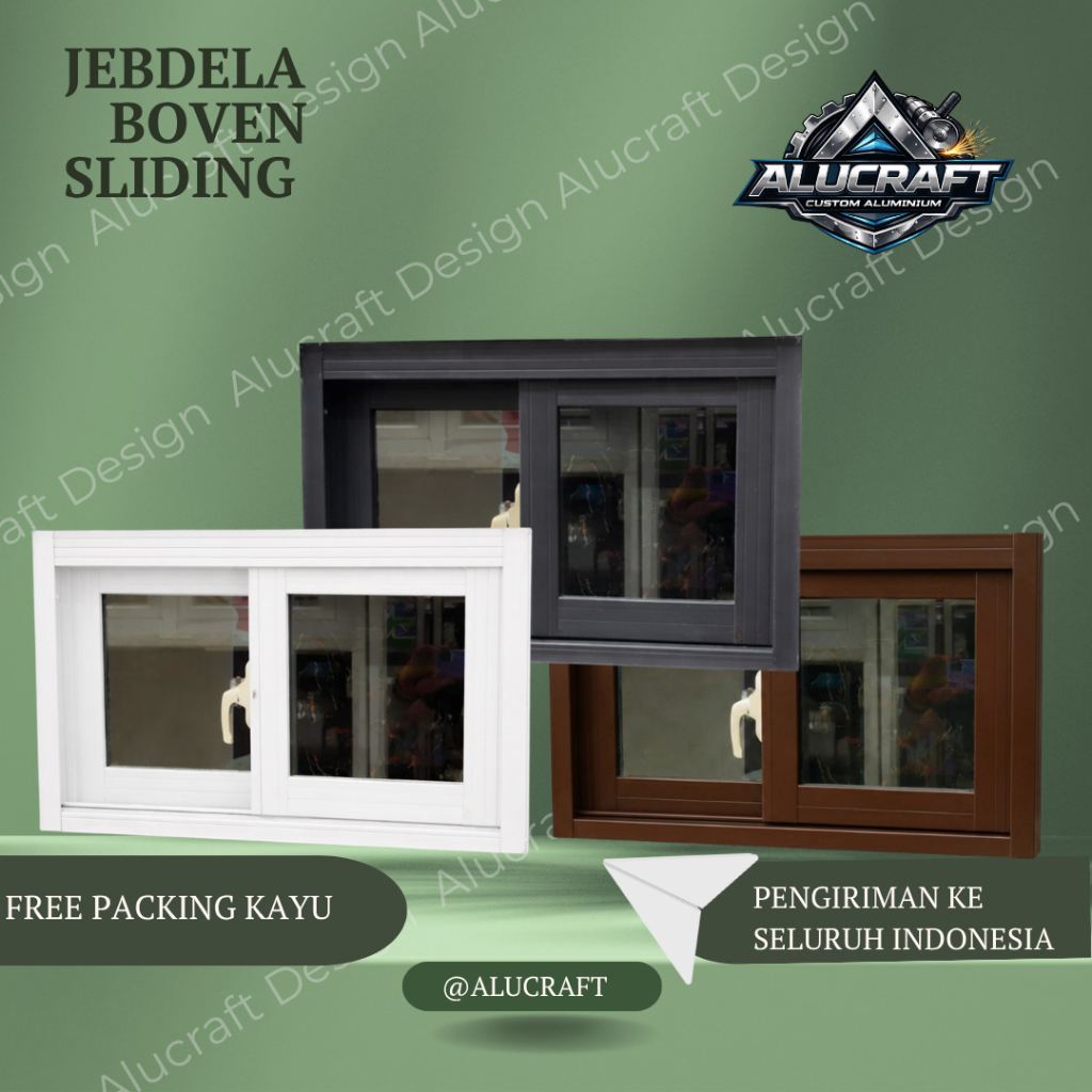JENDELA BOVEN SLIDING ALUMINIUM uk.T50xL50 - T50xL100