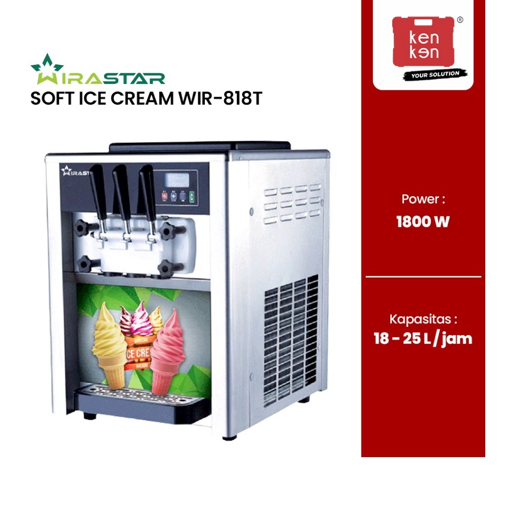 WIRASTAR by WIRATECH Mesin Soft Ice Cream Pembuat Es Krim 3 Kran WIR-818T WIR818T