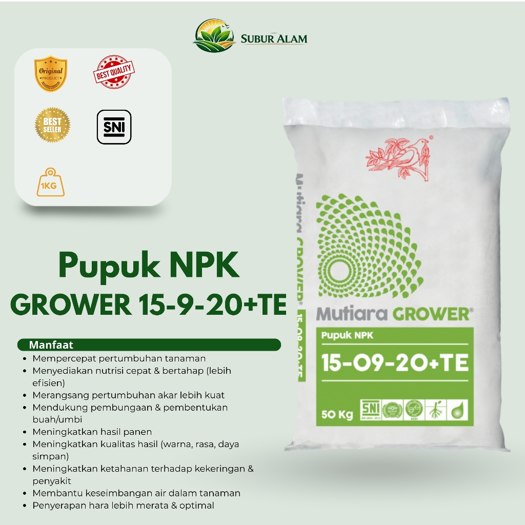 NPK Mutiara GROWER 1kg REPACK pupuk perangsang buah umbi PUPUK MUTIARA