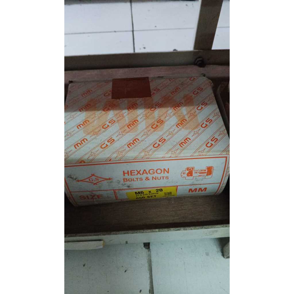 1 Dus Baut dan Mur BHK BMK M6 Baut 10 Baut kunci 10 Hexagon ukuran M6x20