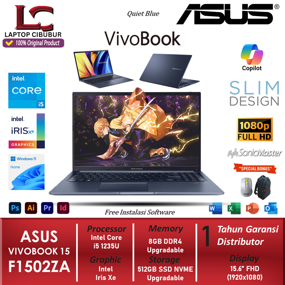 Laptop Asus Vivobook 15 F1502ZA Intel Core i5 1235U 16GB 1TB SSD 15.6 FHD IPS Win11Home Original