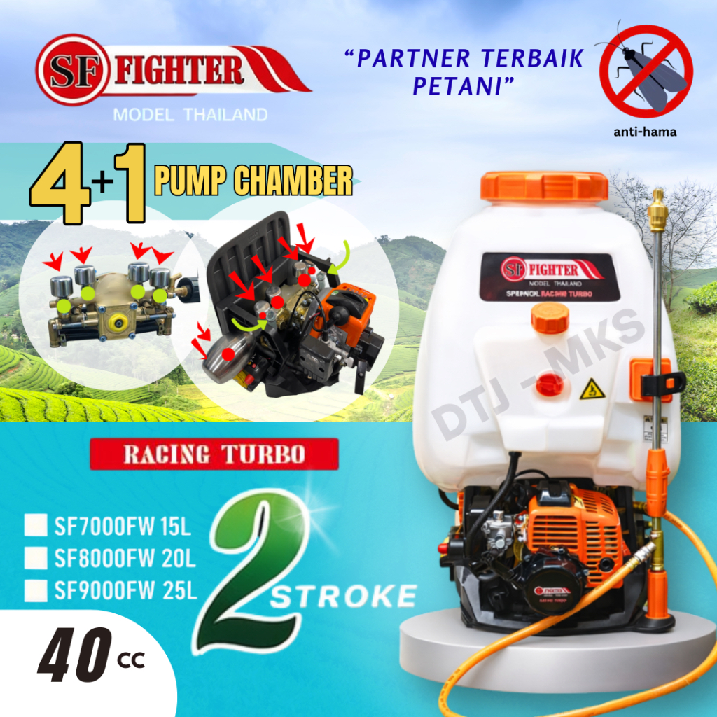 Mesin Semprot Hama FIGHTER 4 & 5 Pump 2 TAK 40 CC | Mesin Semprot Hama Sprayer Petani 15L 20L 25L | 