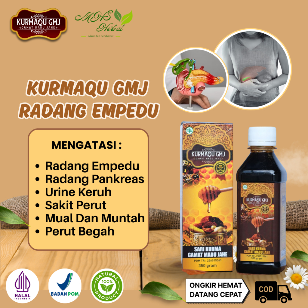 Obat Radang Empedu, Radang Pankreas, Urine Keruh, Sakit Perut, Mual Dan Muntah - Kurmaqu GMJ AMPUH D