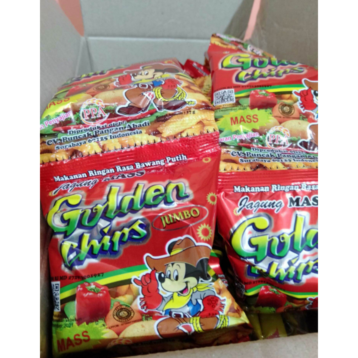 MASS SNACK POTATO CHIPS | GOLDEN CHIPS 1 RENCENG ISI 10PCS