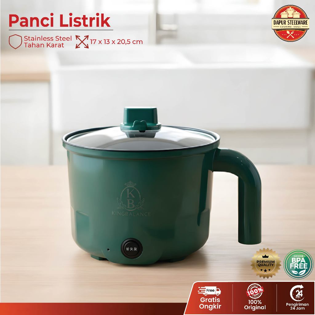 Dapur Steelware Panci Masak Listrik DZG-18 - Panci Listrik Portable / Alat Masak Listrik / Panci Reb