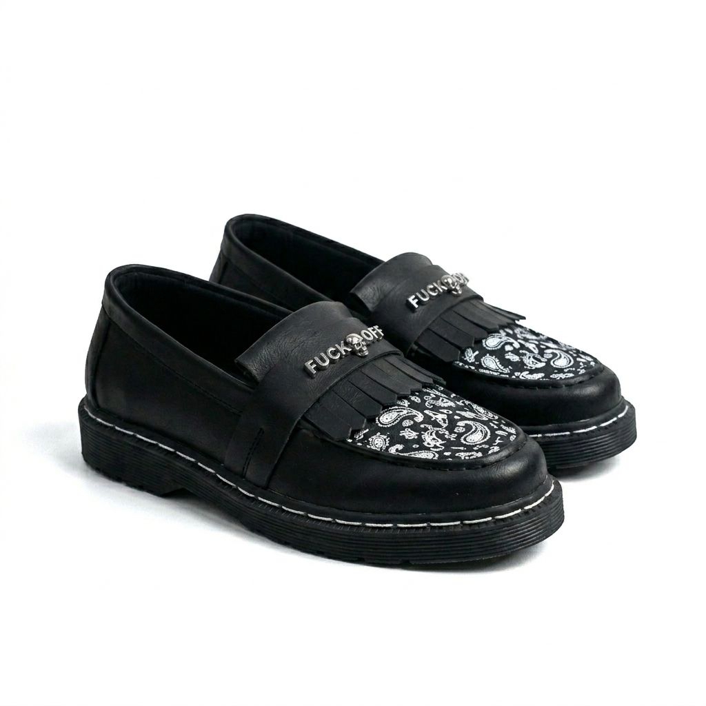 MAKESENSE - Sepatu Loafer Docmart Skena Pria Pantofel Kekinian Paisley