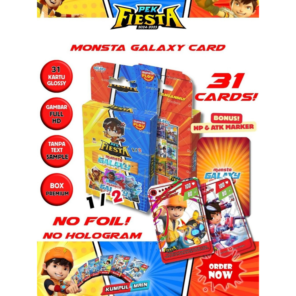Kartu BoBoiBoy Pek Fiesta isi 31 Card