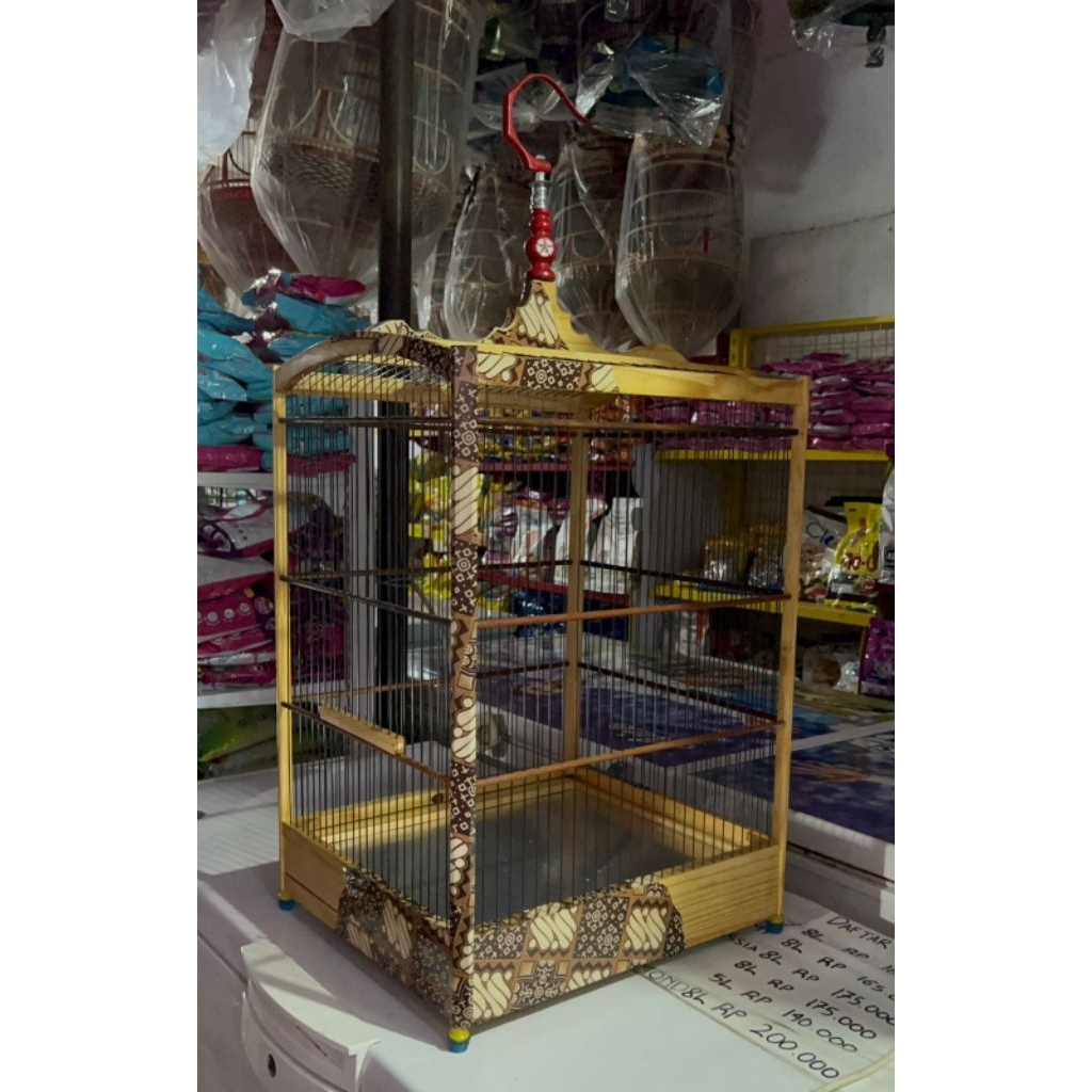 sangkar burung Decal 37x43 batik