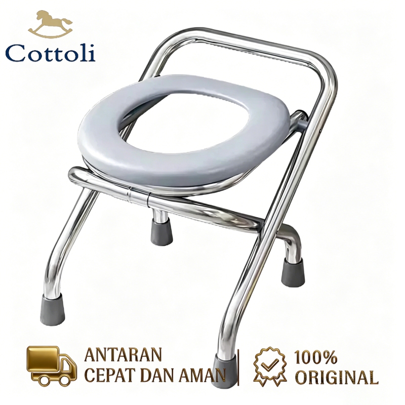 Cottoli Kursi Toilet Lipat Kursi Toilet Praktis Kursi Toilet WC Duduk Orang Tua Dan Ibu Hamil Dewasa