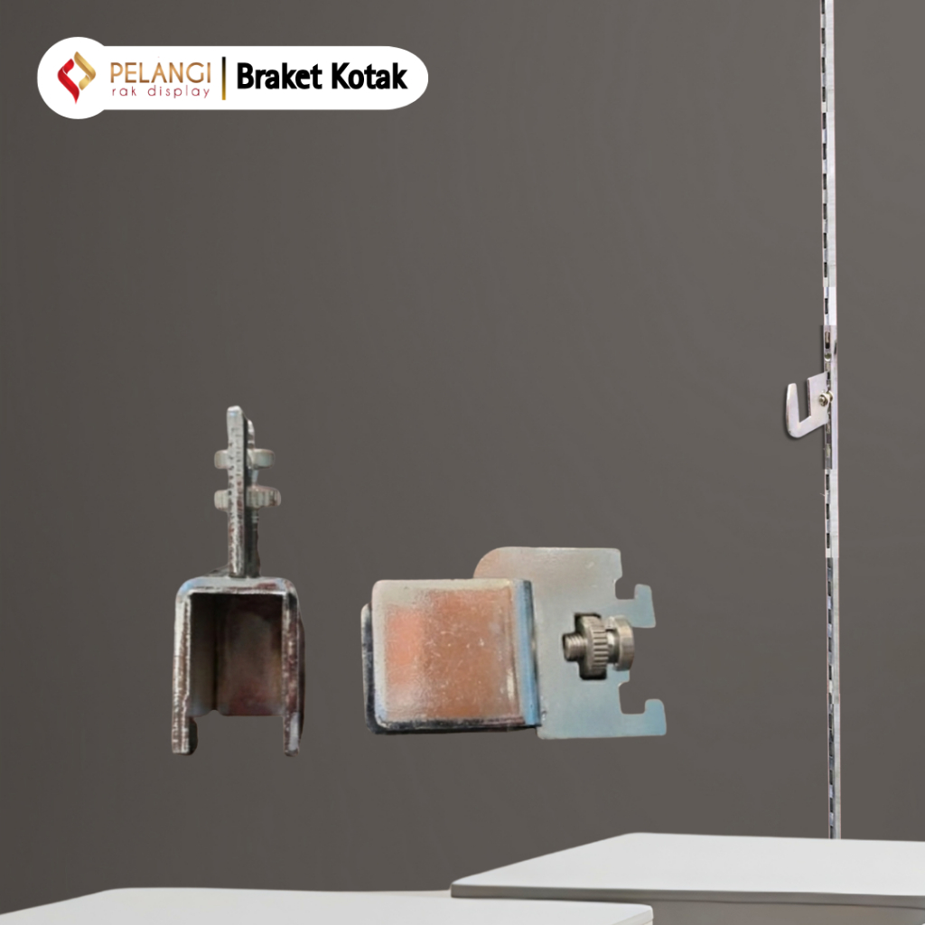 BRAKET 5 CM KOTAK/DISPLAY DINDING UNTUK PIPA KOTAK