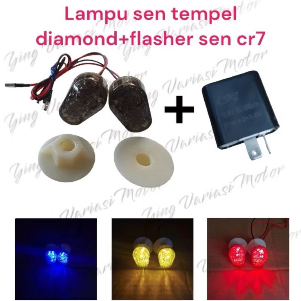 PAKET MURAH Lampu sein sen tempel D90 Diamond+Flasher Sen Cr7 CBR NEW-CB150 R-R15 V2 V3-R25-VIXION N