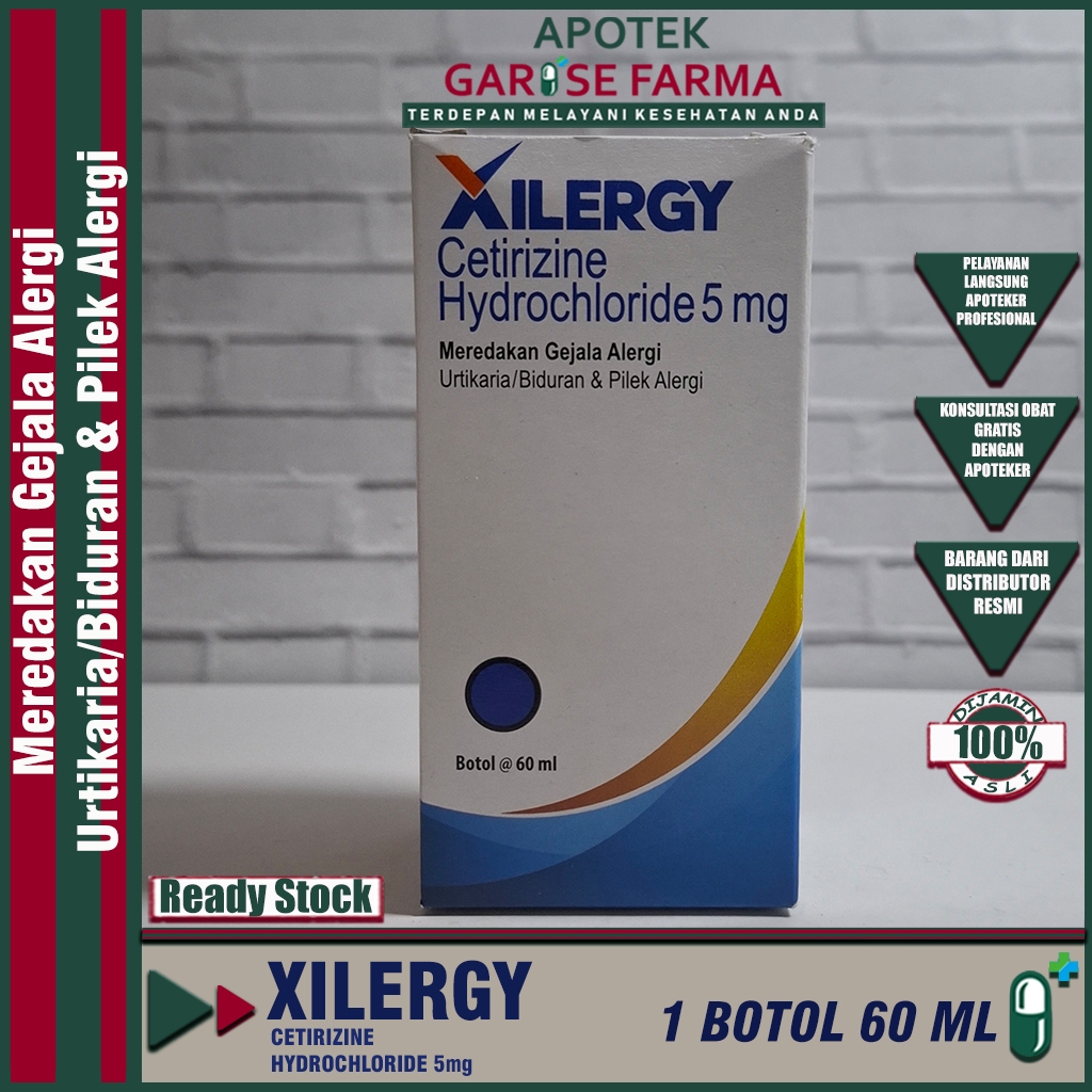 XILERGY SIRUP 60 mL || OBAT ALERGI || MEREDAKAN GEJALA PILEK ALERGI || BIDURAN PADA ANAK