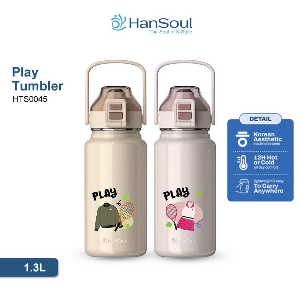 [XTL] HanSoul Play Tumbler 1.3 L - HTS0045 - Sporty Tumbler Besar Stainless 316 Besar Tahan Panas Di