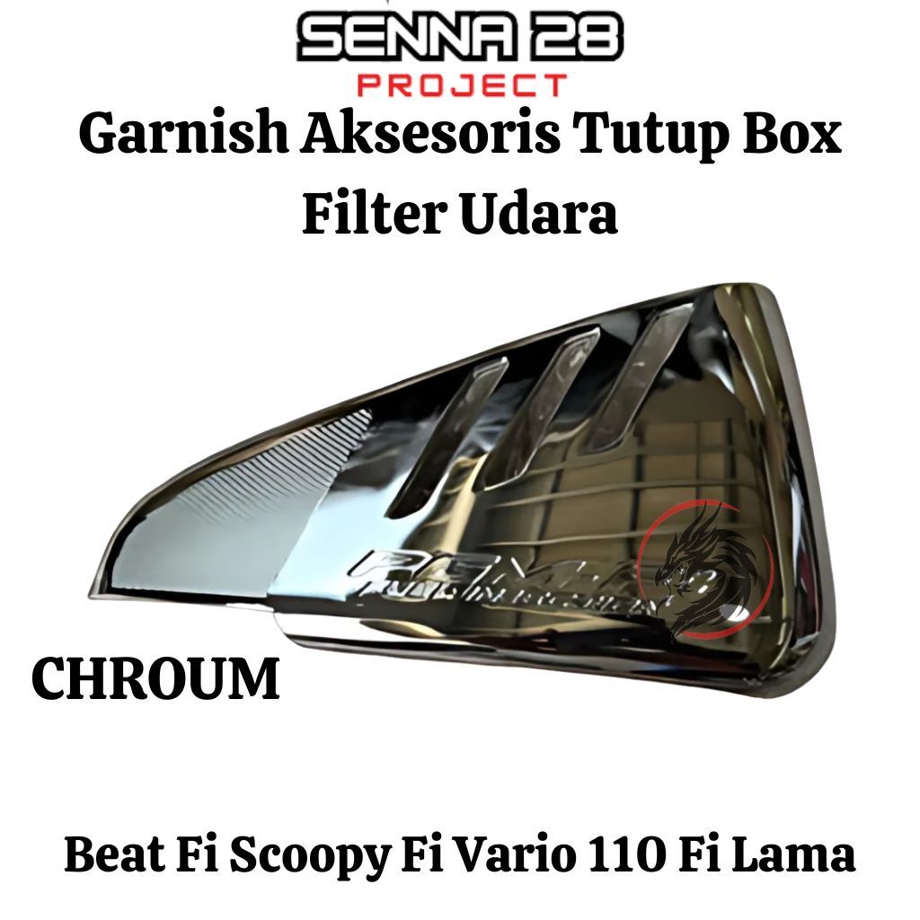 Garnish garnis crom variasi tutup box filter udara honda beat fi non esp chrome