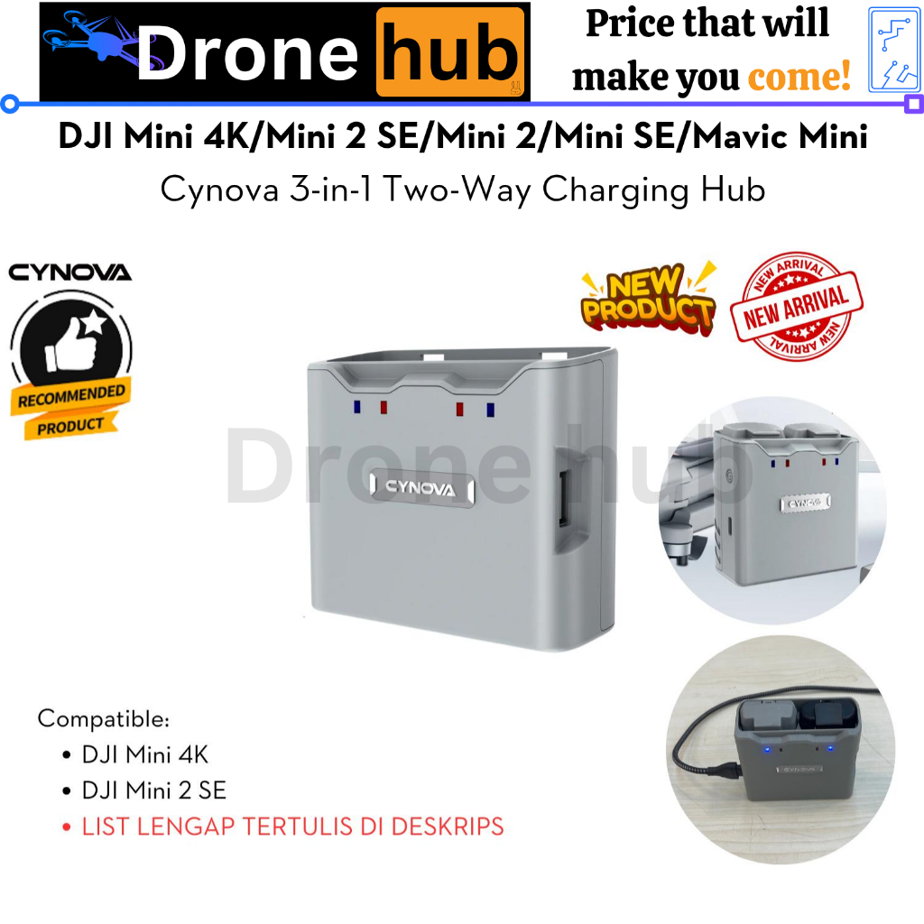 Battery Charging Hub DJI Mini 4K DJI Mini 2 SE Charger Baterai Drone DJI Mini 4K DJI Mini 2 SE DJI M