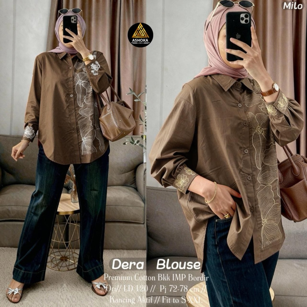 Dera Blouse Atasan Wanita Katun Bordir by Athaya