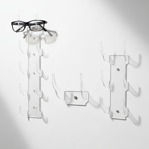 Display Stand Kacamata Dinding Akrilik Clear Multi Slot Holder Sunglasses Toko Optik Minimalis R38