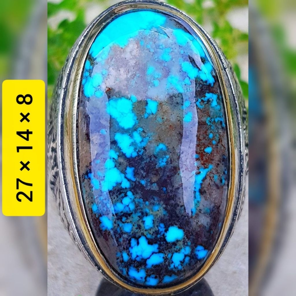 NATURAL CINCIN BATU AKIK JARI 8 - 9 PIRUS PERSIA JUMBO