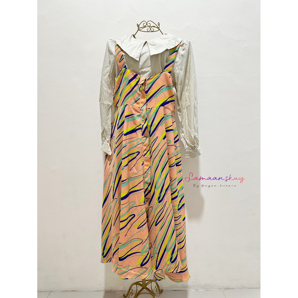 Preloved Hijabchic - Auristela Peach Lines Set dress - S