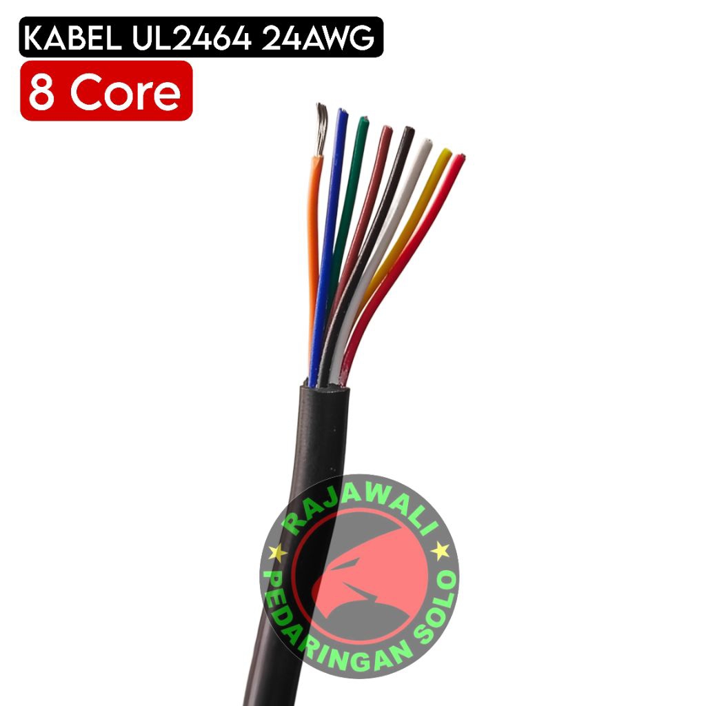 Kabel Isi 8 Core AWG 24 Per Meter - Kabel Serabut DC - Kabel Signal Tinned Copper