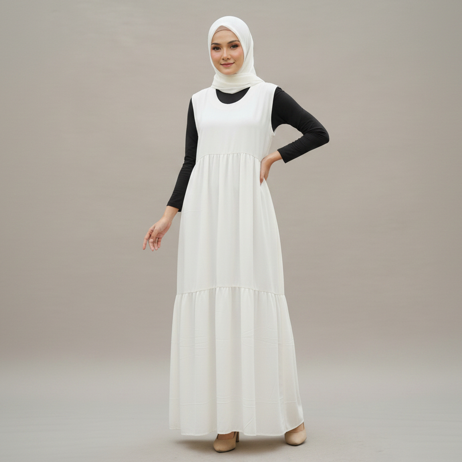 Inner Dress Wanita Polos Maxi | Dress Rayon Bali Premium Simple Elegant | Nyaman Adem & Flowing