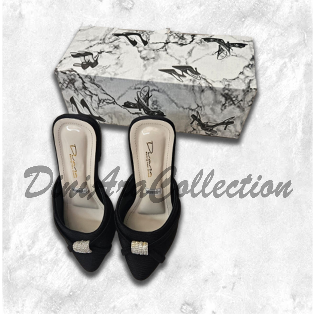 (DA-09) SANDAL/SEPATU WANITA FLATSHOES/FLATSHOES WANITA DEWASA SERIES HITAM/SEPATU FLAT SHOES HAK 3C
