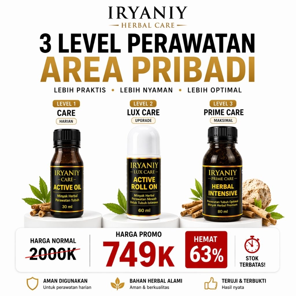PAKET HEMAT Iryaniy Care + Lux + Prime | Minyak Herbal Pemijatan & Perawatan Area Tubuh Tertentu | P