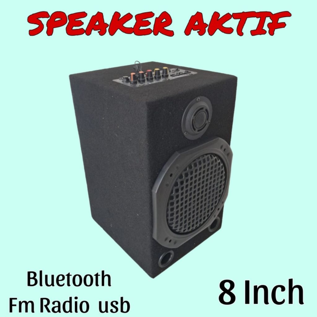 Speaker Aktif 8 Inch Karaoke Bluetooth Fm Radio Bass Besar - Single