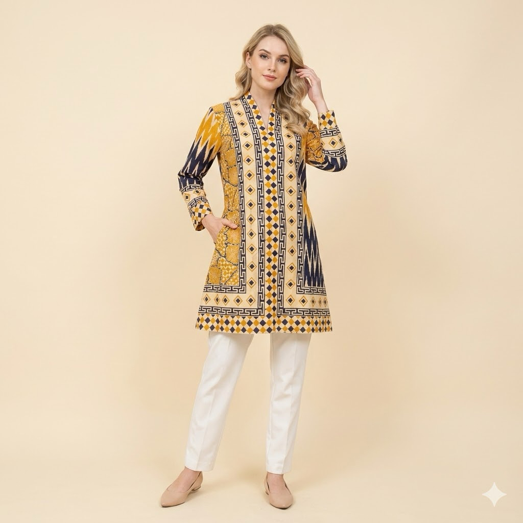 Dress ramadhan Tunik Shanaya lapis furing full tricot premium katun elegan XS S M L XL XXL JUMBO Sma
