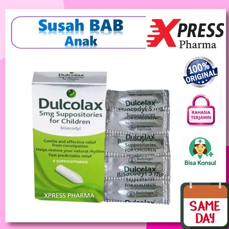 XPRESS  DULCOLAX SUPPO Anak For Children peniatric Suppositoria Sup Supo Supositoria Dubur Sembelit 