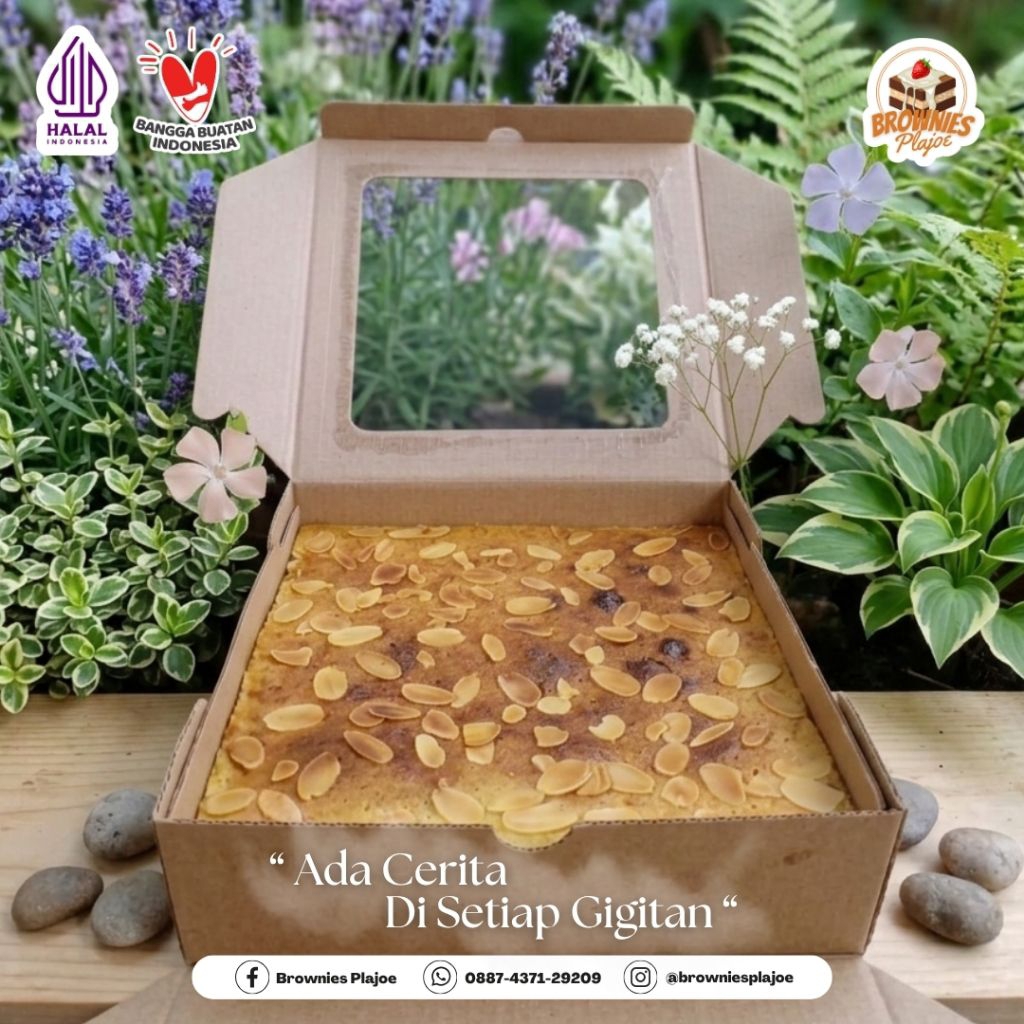 Lapis Legit Almond, Kue Basah Asli Palembang - By Brownies Plajoe