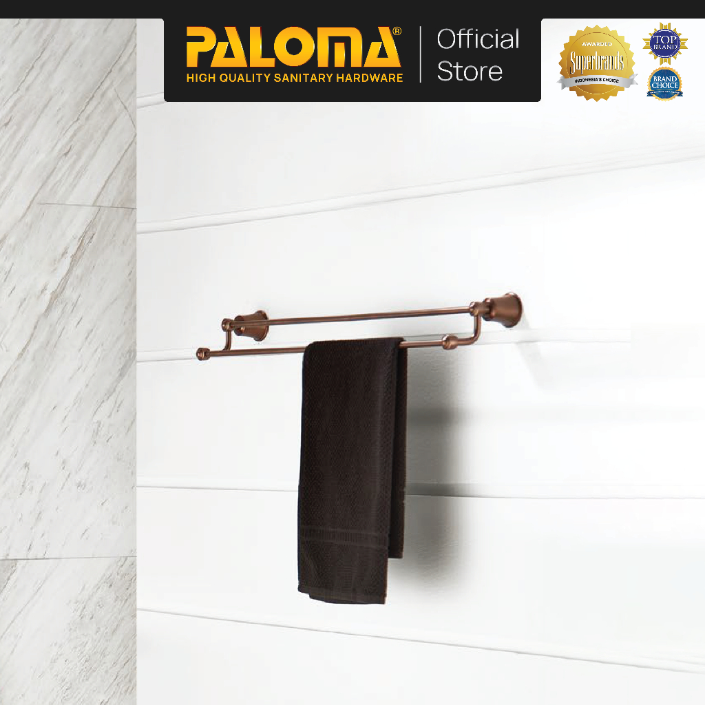 PALOMA BAP 8403 Rak Handuk Baju Gantungan Hanger Ganda Wall Dinding Kamar Mandi Brass Kuningan Stain