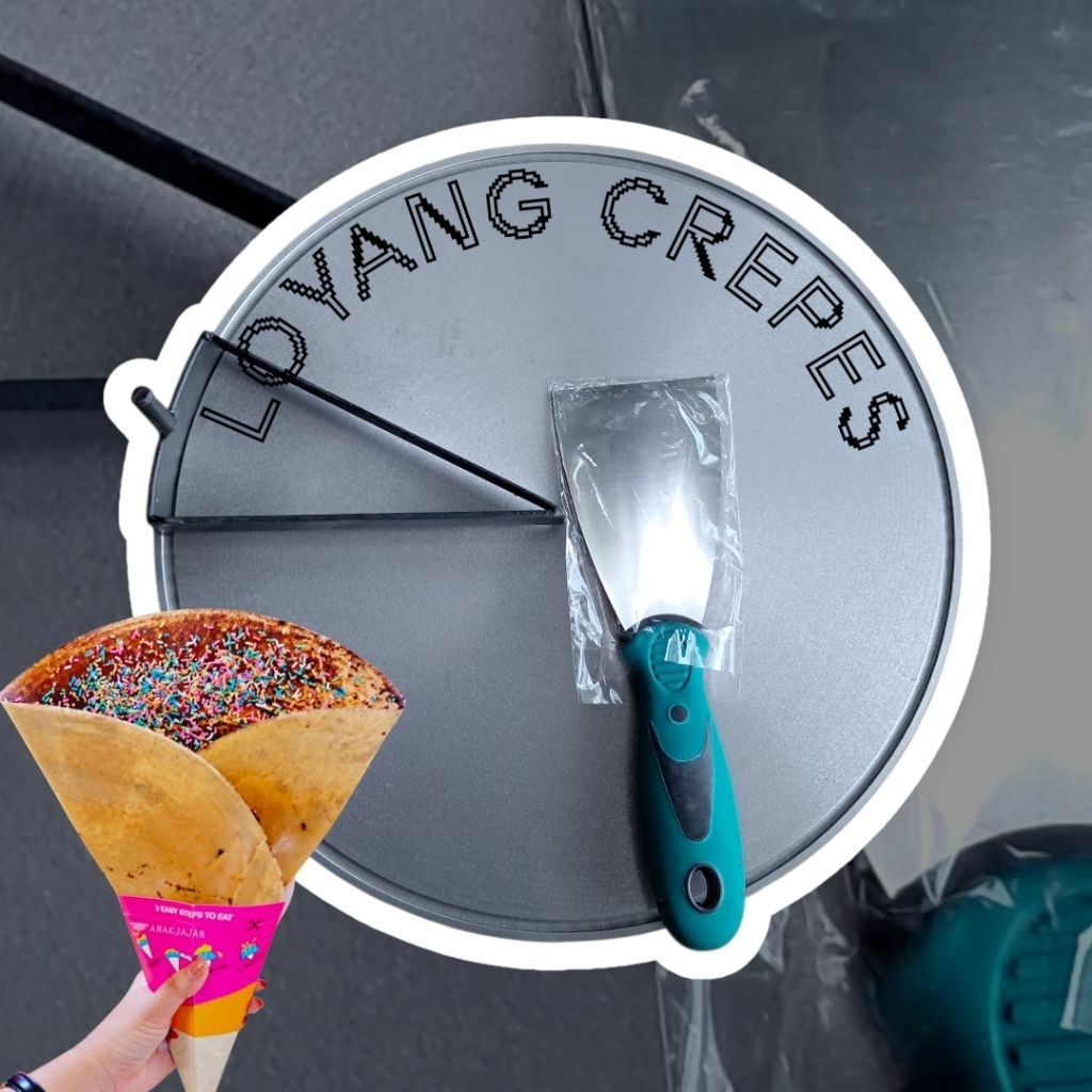 loyang crepes/wajan crepes semi otomatis baja cor murni