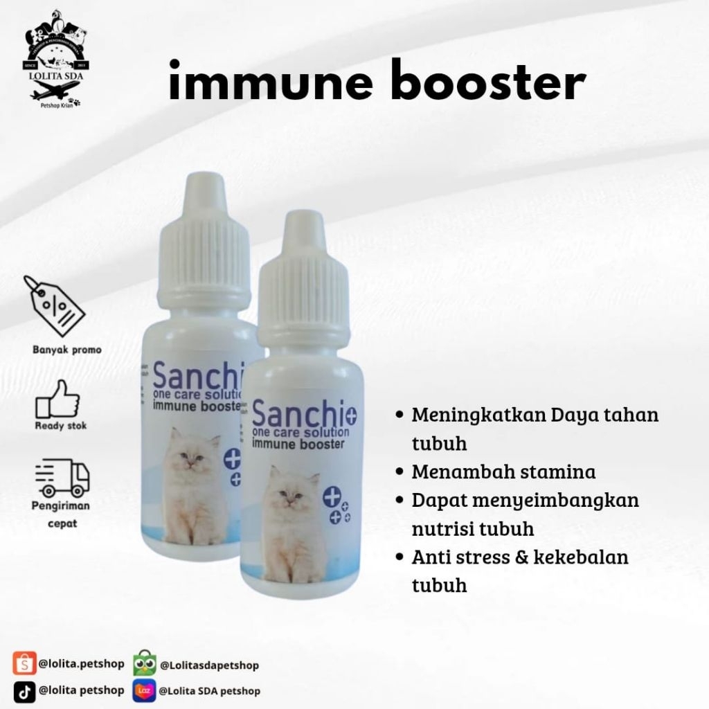 sanchio obat kucing anti muntah / flu / sariawan / immune booster