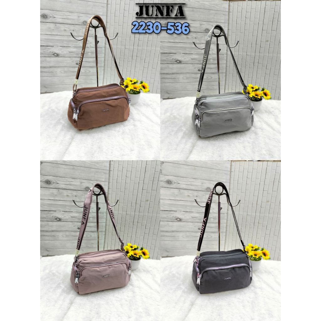 Tas selempang wanita junfa mini bahan parasut 2230-536 original