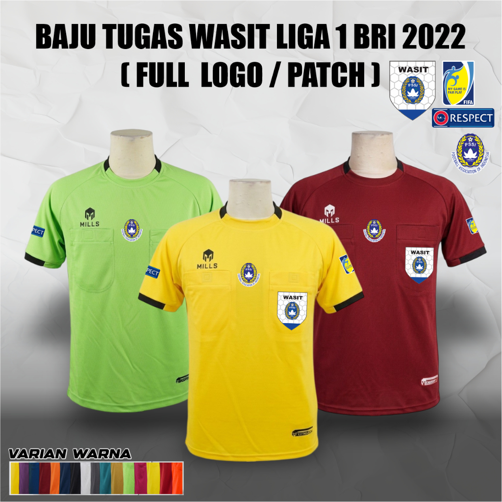 BAJU TUGAS WASIT MLLS LIGA 1 BRI  2022 ( FULL  LOGO / PATCH )