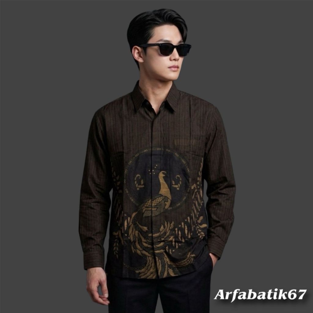MANYURA MAHOGANY kemeja batik pria katun premium lapis furing katun katun herro