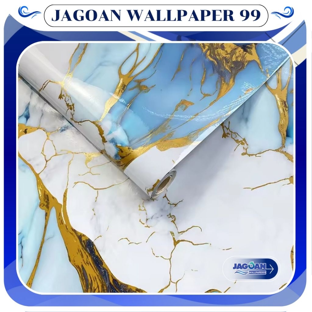 Wallpaper Sticker Dinding Marmer 3D Aesthetic Anti Air Lem Kuat
