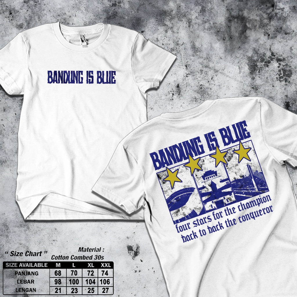 Kaos Dewasa BANDUNG IS BLUE - Kaos Bola keren lengan pendek T shirt hitam pria Distro Murah Baju kao