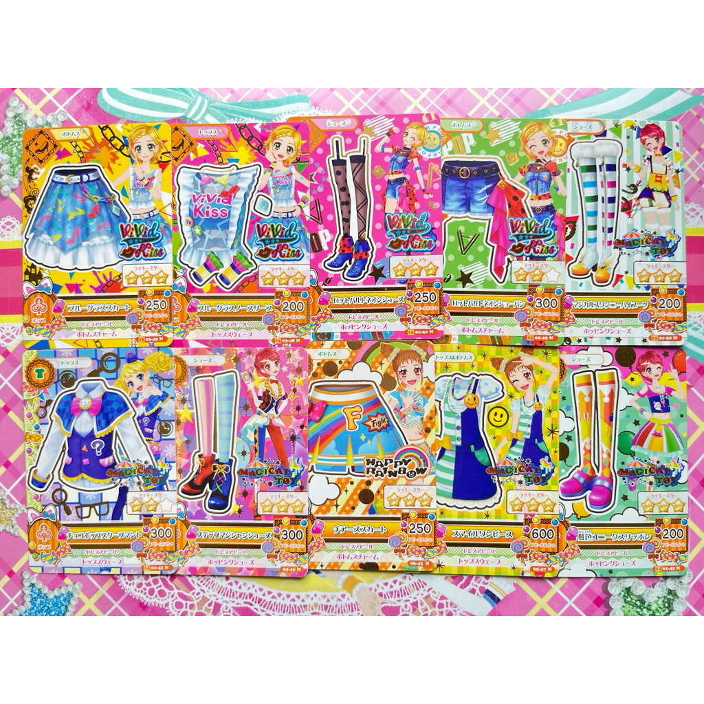 Kartu Aikatsu Satuan Pop Vivid Kiss Hinaki Shinjo Kaede Ichinose Choco Pop Magician Otome Arisugawa 