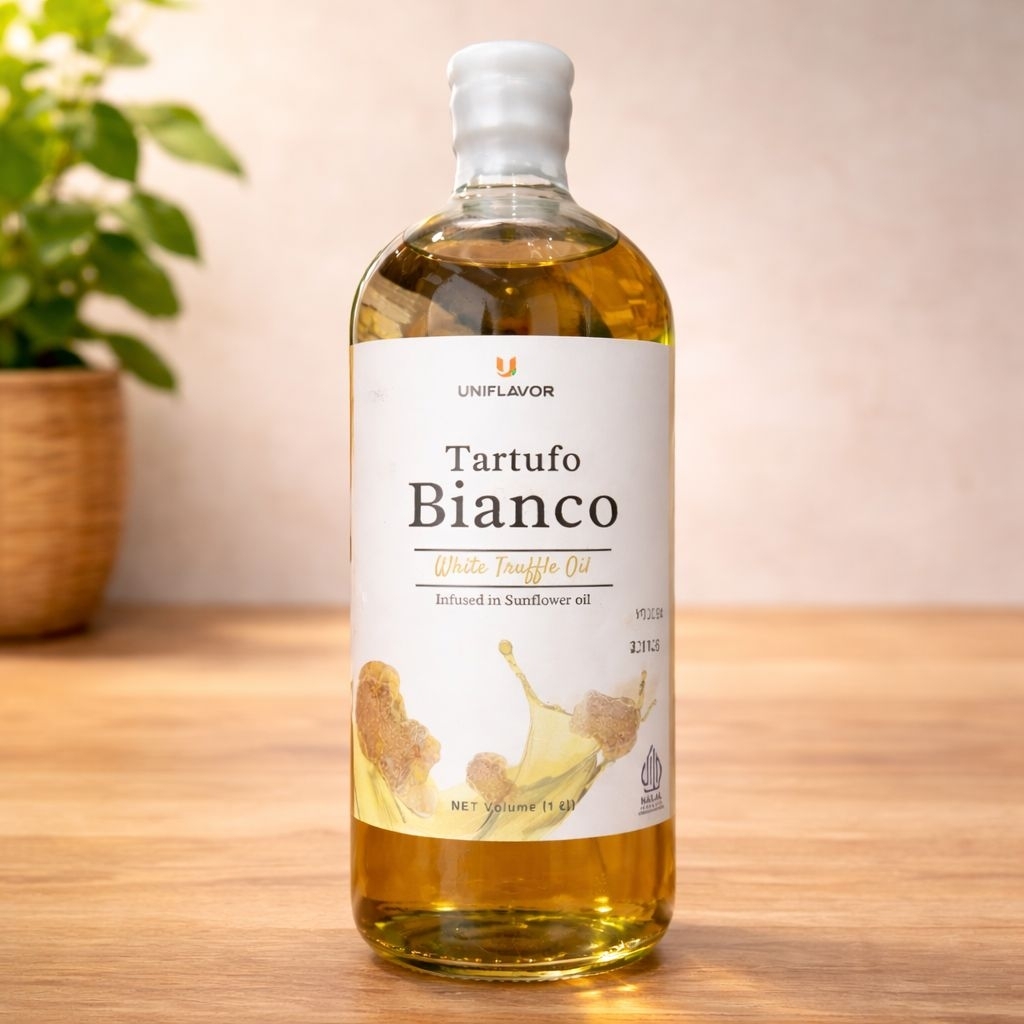 [HALAL] Uniflavor Tartufo Bianco White Truffle Oil with Truffle Shavings 1 L / Truffle Oil