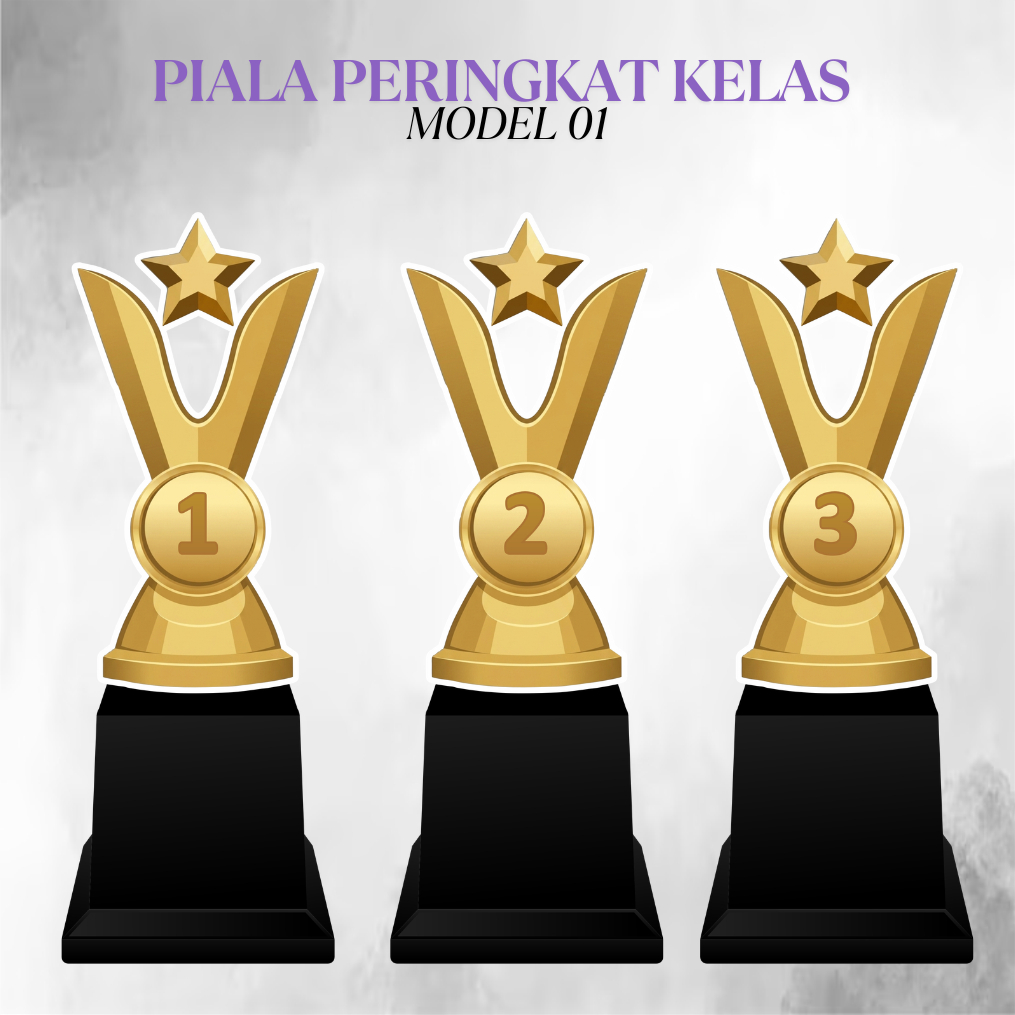 PIALA JUARA | PIALA PERINGKAT KELAS | Trophy Akrilik Juara 123 Model 01| Trophy Penghargaan Akrilik 