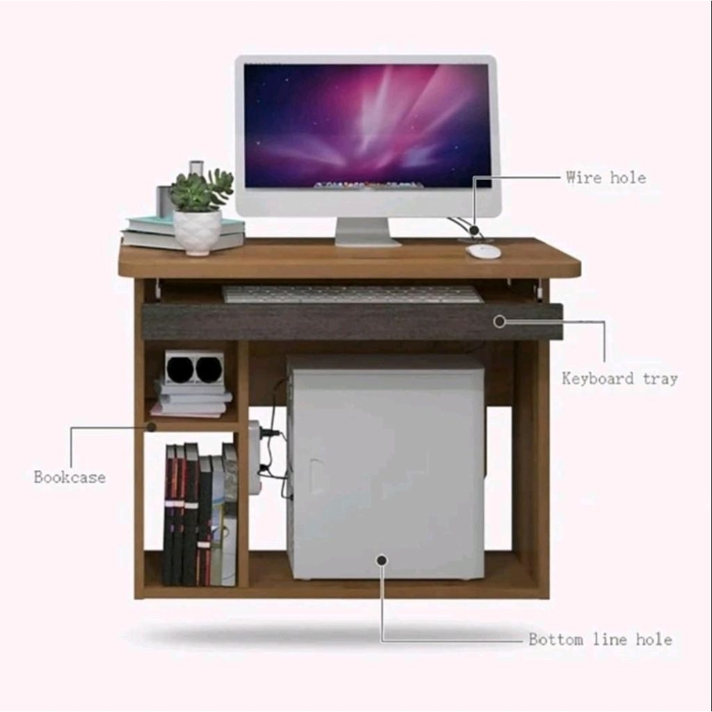 Meja Komputer Dinding Full Set Furniture
