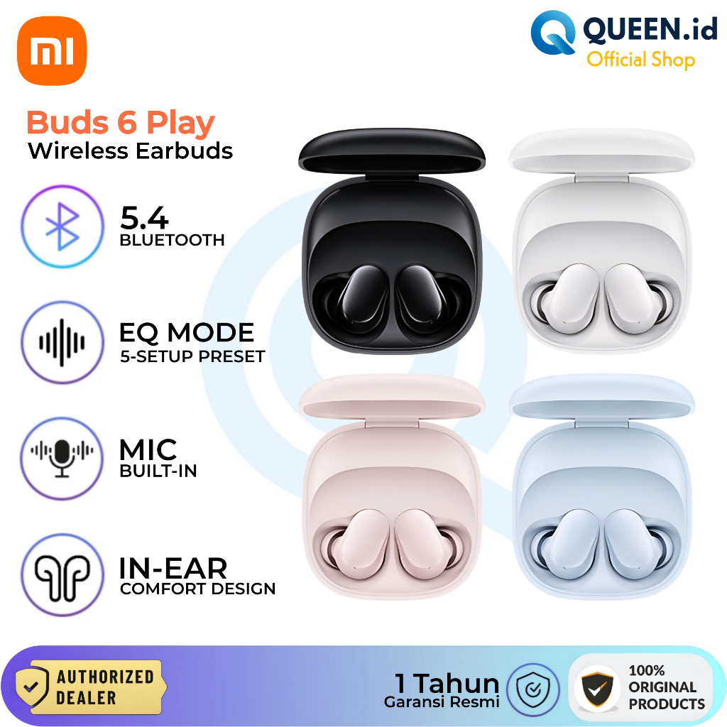 Xiaomi Redmi Buds 6 Play TWS True Wireless Earbuds Headset Bluetooth 5.4 ENC EQ Apps